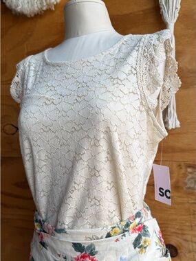 SO lace & crochet illusion top.